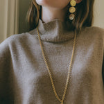 Maxi Boucles d'Oreilles Puces Pendantes Hestia Argent Ronds Martelés Boucles d'Oreilles Monsieur Simone
