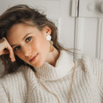 Maxi Boucles d'Oreilles Puces Pendantes Hestia Argent Ronds Martelés Boucles d'Oreilles Monsieur Simone
