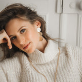 Maxi Boucles d'Oreilles Puces Pendantes Hestia Argent Ronds Martelés Boucles d'Oreilles Monsieur Simone