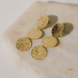 Maxi Boucles d'Oreilles Puces Pendantes Hestia Or Ronds Martelés Boucles d'Oreilles Monsieur Simone