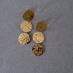 Maxi Boucles d'Oreilles Puces Pendantes Hestia Or Ronds Martelés Boucles d'Oreilles Monsieur Simone