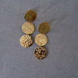 Maxi Boucles d'Oreilles Puces Pendantes Hestia Or Ronds Martelés Boucles d'Oreilles Monsieur Simone