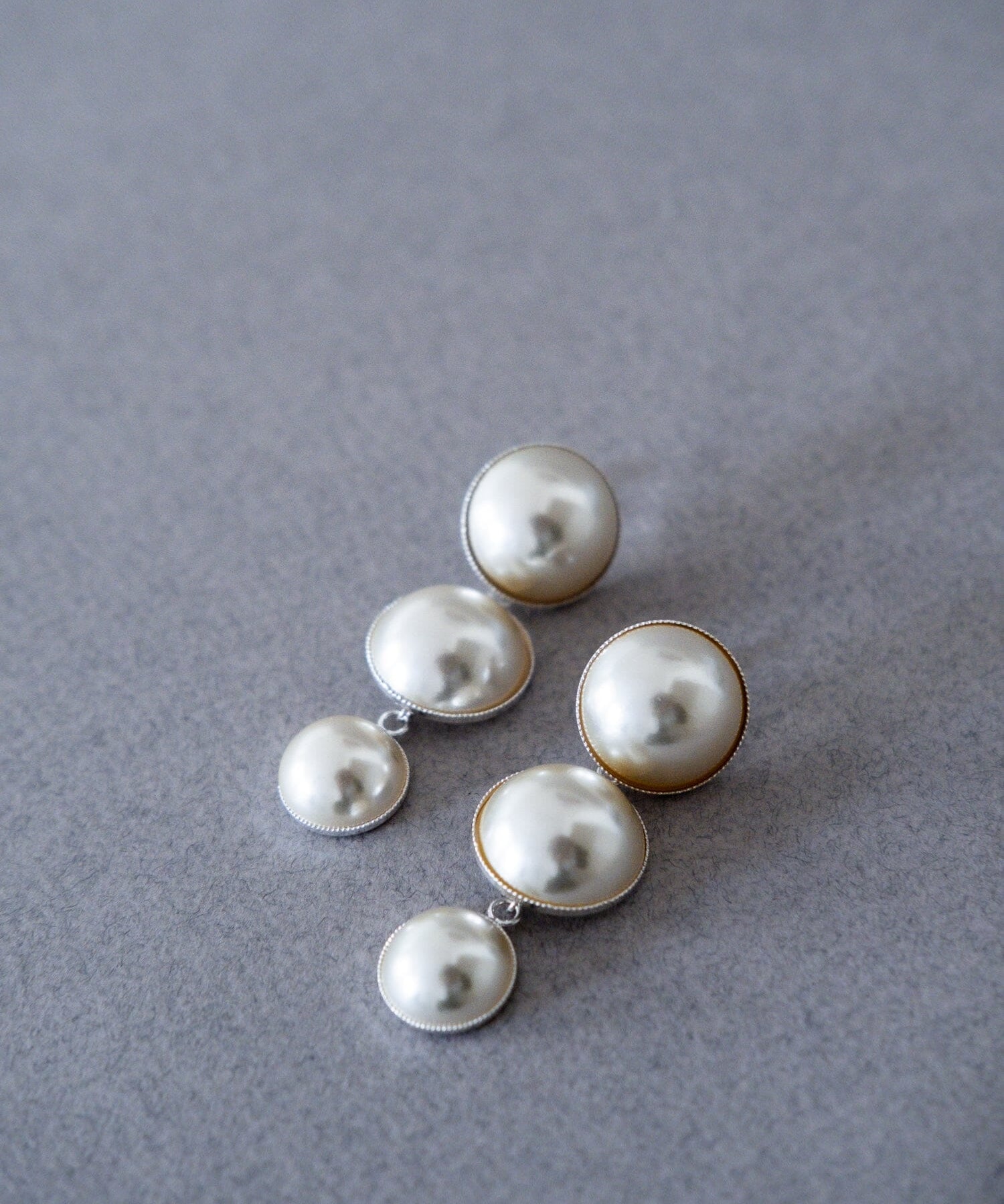 Maxi Boucles d'Oreilles Puces Pendantes Nélya Argent Perles Boucles d'Oreilles Monsieur Simone