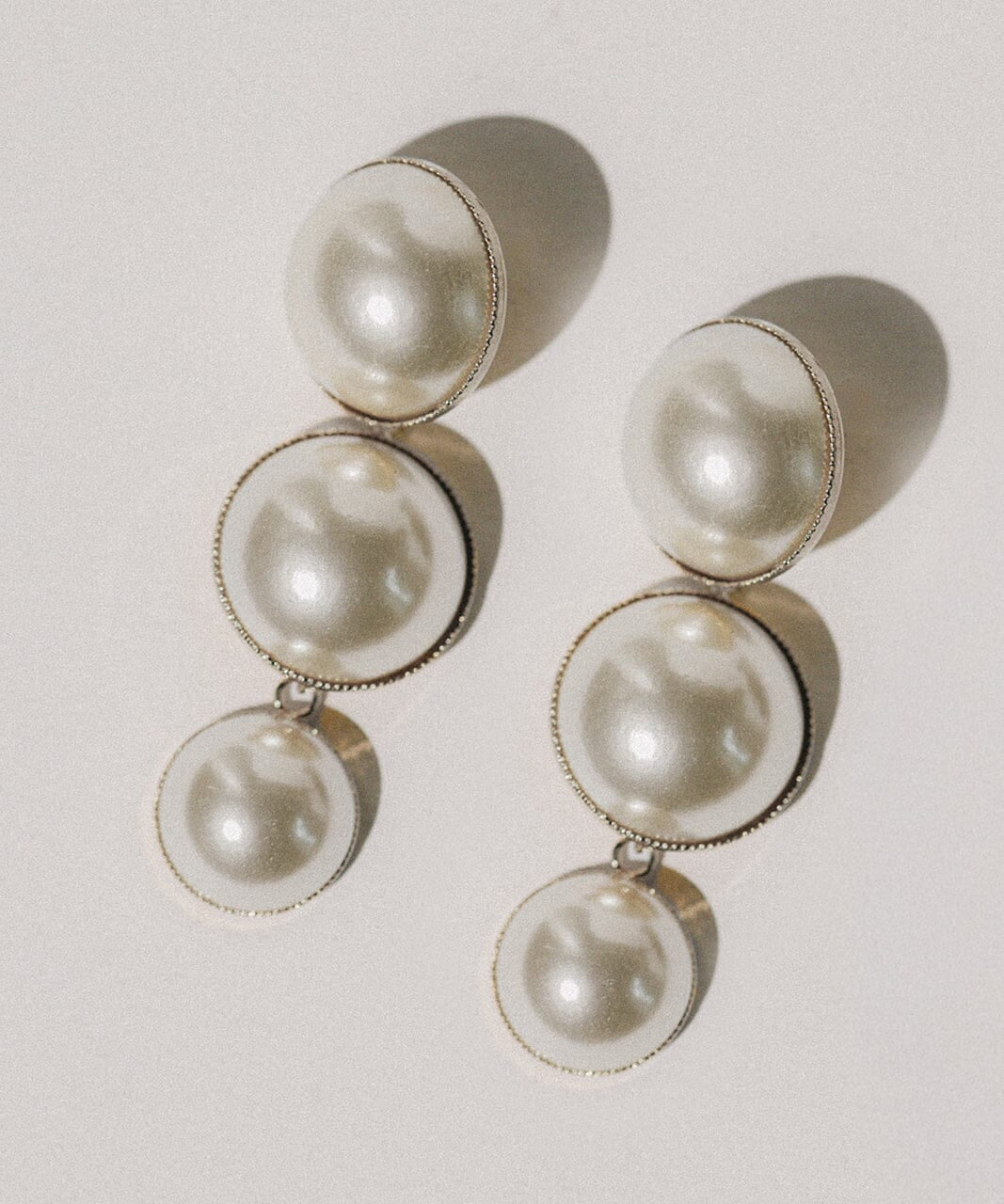 Maxi Boucles d'Oreilles Puces Pendantes Nélya Argent Perles Boucles d'Oreilles Monsieur Simone