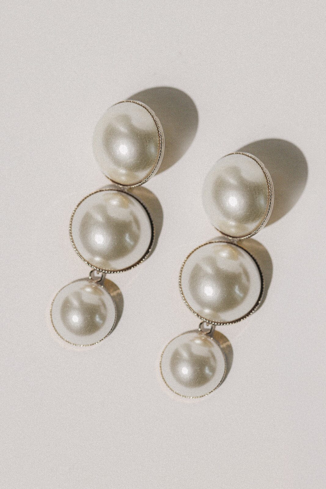 Maxi Boucles d'Oreilles Puces Pendantes Nélya Argent Perles Boucles d'Oreilles Monsieur Simone