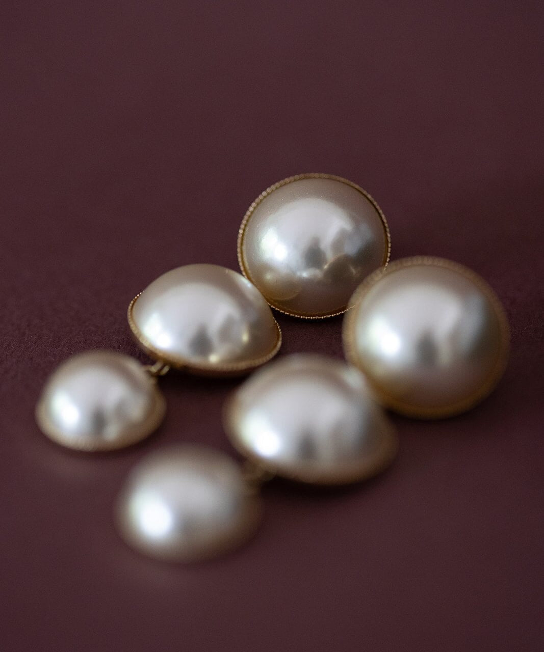 Maxi Boucles d'Oreilles Puces Pendantes Nélya Or Perles Boucles d'Oreilles Monsieur Simone