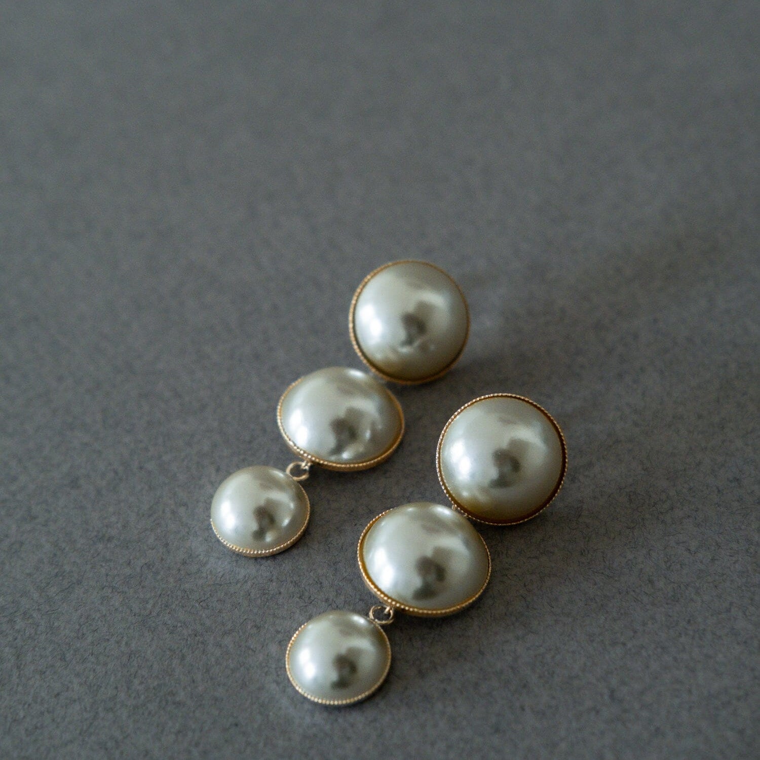 Maxi Boucles d'Oreilles Puces Pendantes Nélya Or Perles Boucles d'Oreilles Monsieur Simone