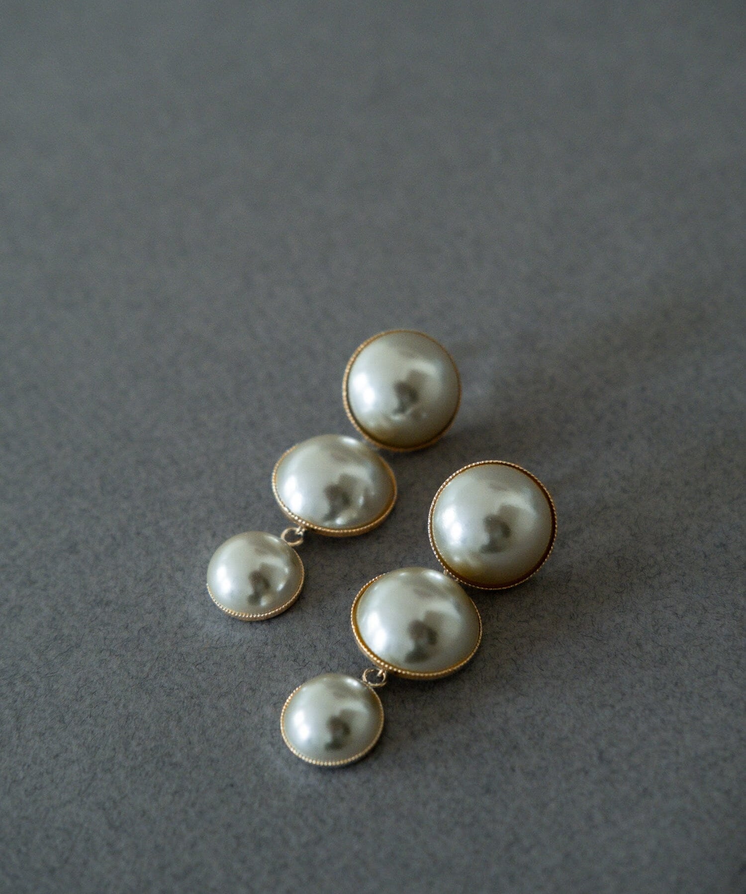 Maxi Boucles d'Oreilles Puces Pendantes Nélya Or Perles Boucles d'Oreilles Monsieur Simone