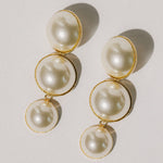 Maxi Boucles d'Oreilles Puces Pendantes Nélya Or Perles Boucles d'Oreilles Monsieur Simone