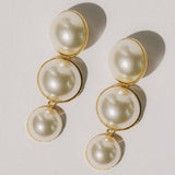 Maxi Boucles d'Oreilles Puces Pendantes Nélya Or Perles Boucles d'Oreilles Monsieur Simone