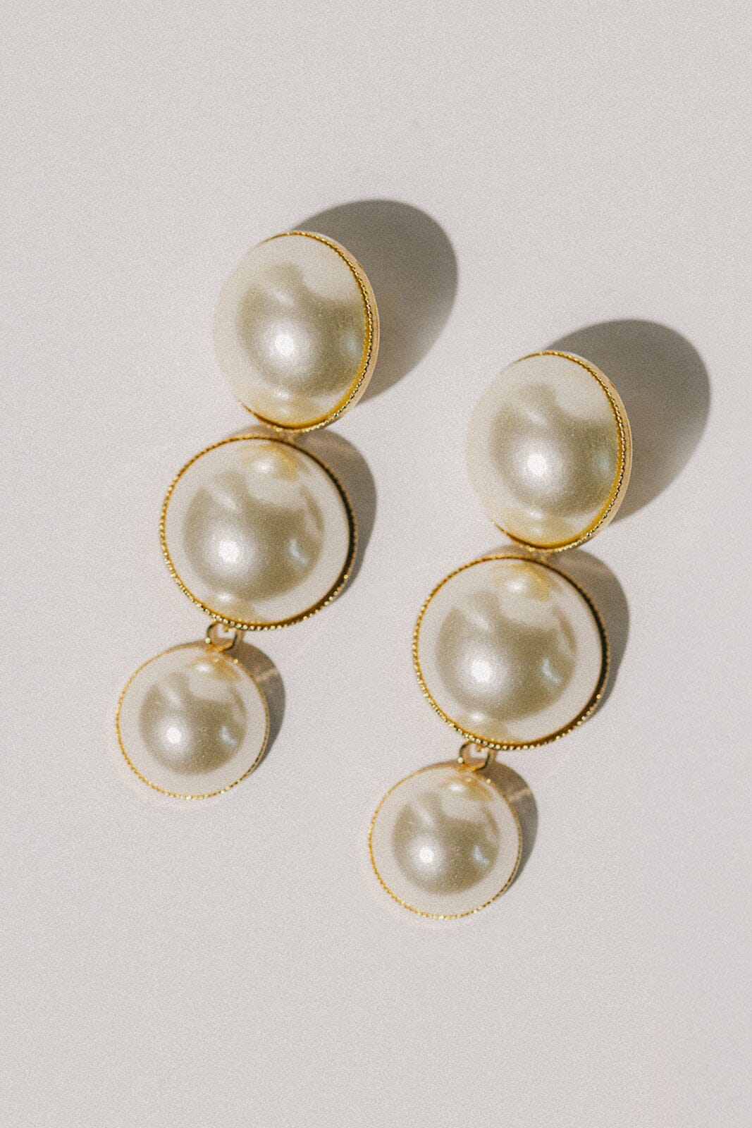 Maxi Boucles d'Oreilles Puces Pendantes Nélya Or Perles Boucles d'Oreilles Monsieur Simone