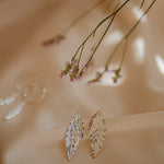 Maxi Boucles d'Oreilles Puces Thalie Argent Feuilles Boucles d'Oreilles Monsieur Simone