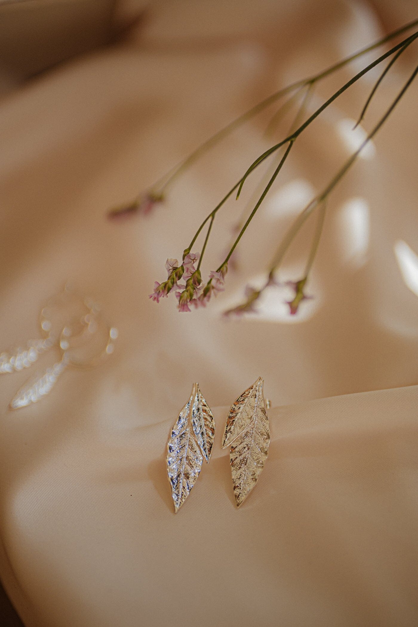 Maxi Boucles d'Oreilles Puces Thalie Argent Feuilles Boucles d'Oreilles Monsieur Simone