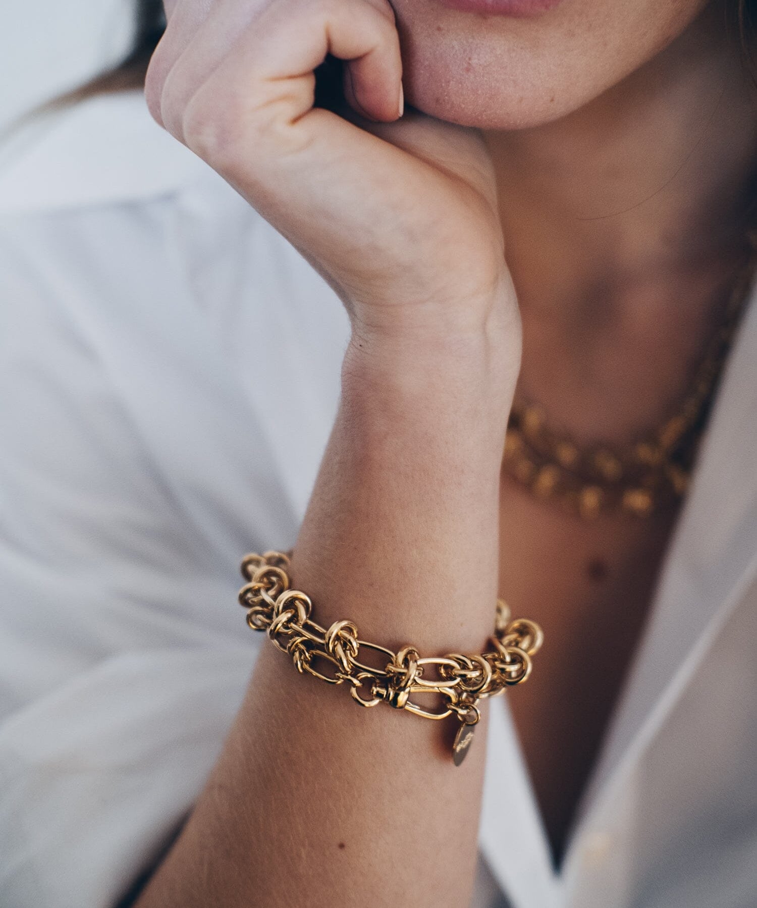 Maxi Bracelet Athéna Or Bracelets Monsieur Simone