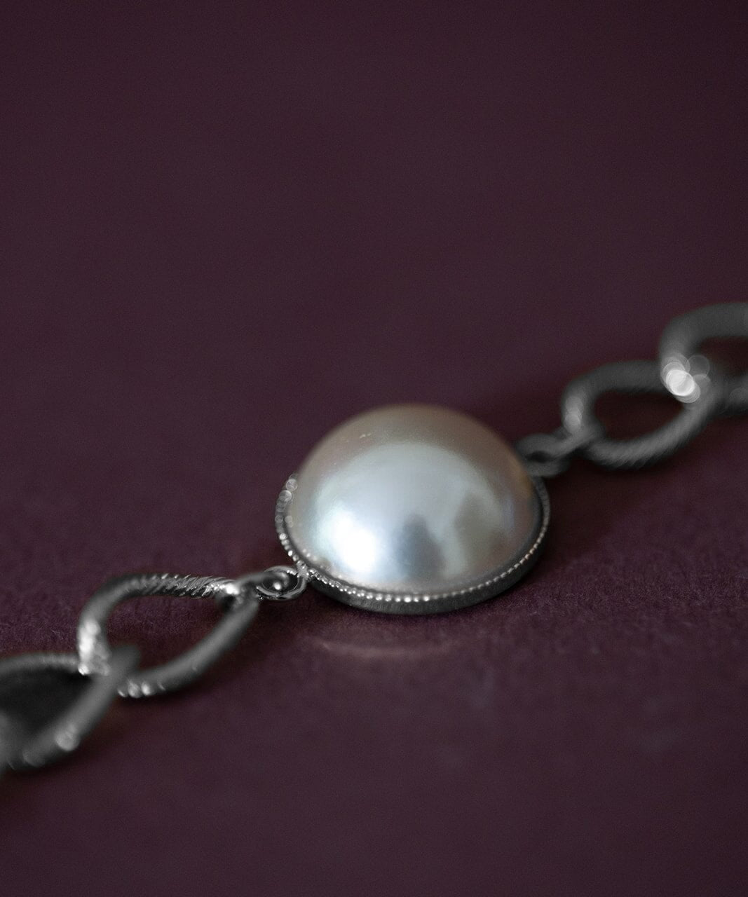 Maxi Bracelet Nélya Argent Perle Bracelets Monsieur Simone