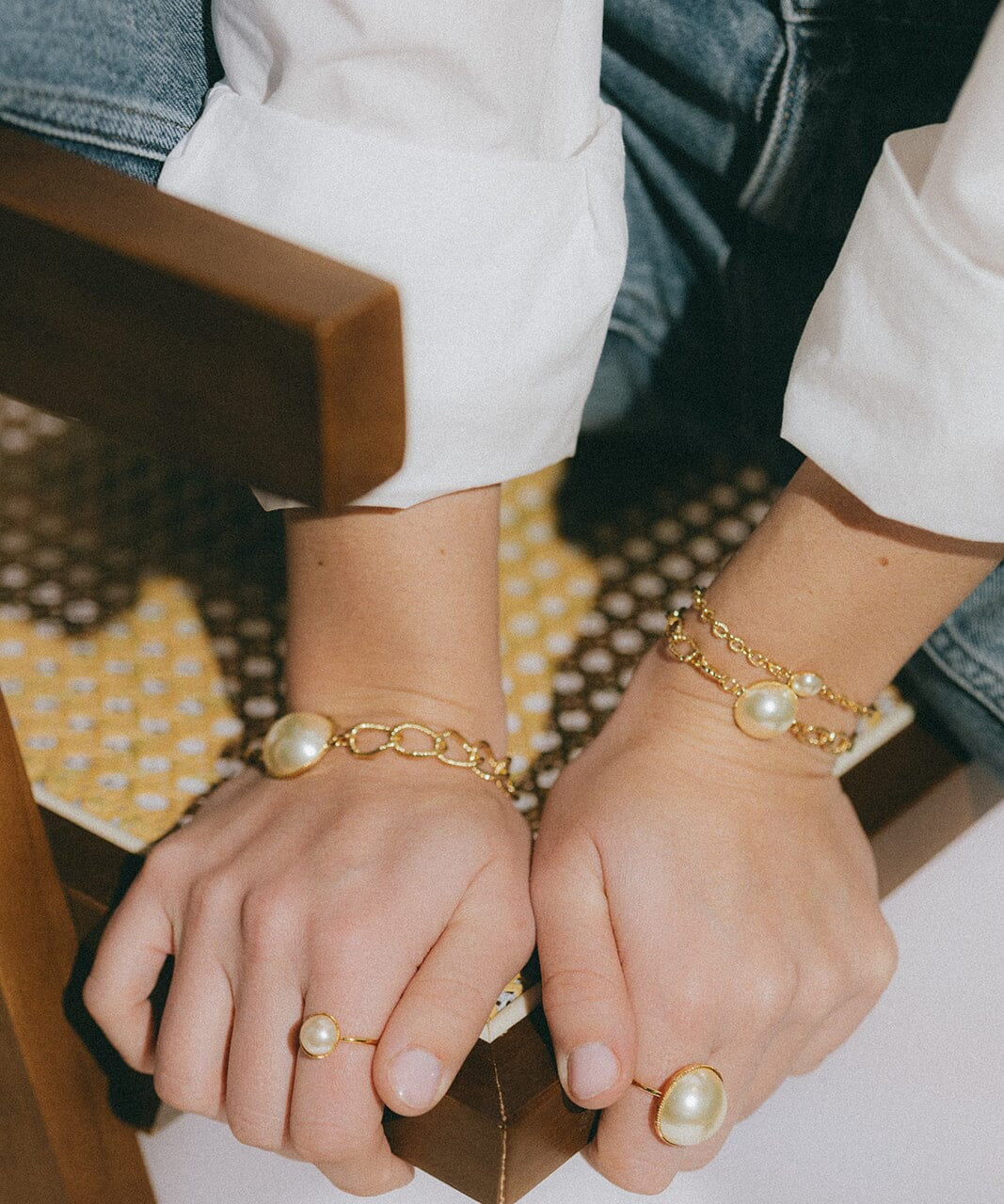 Maxi Bracelet Nélya Or Perle Bracelets Monsieur Simone