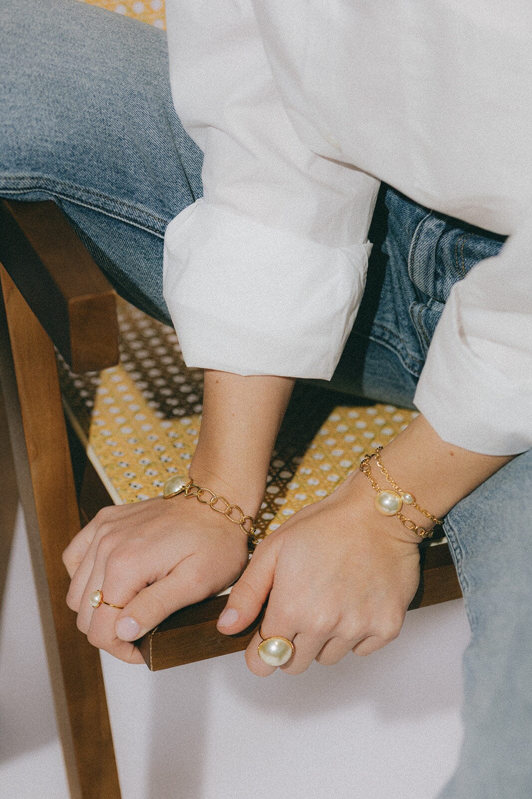 Maxi Bracelet Nélya Or Perle Bracelets Monsieur Simone