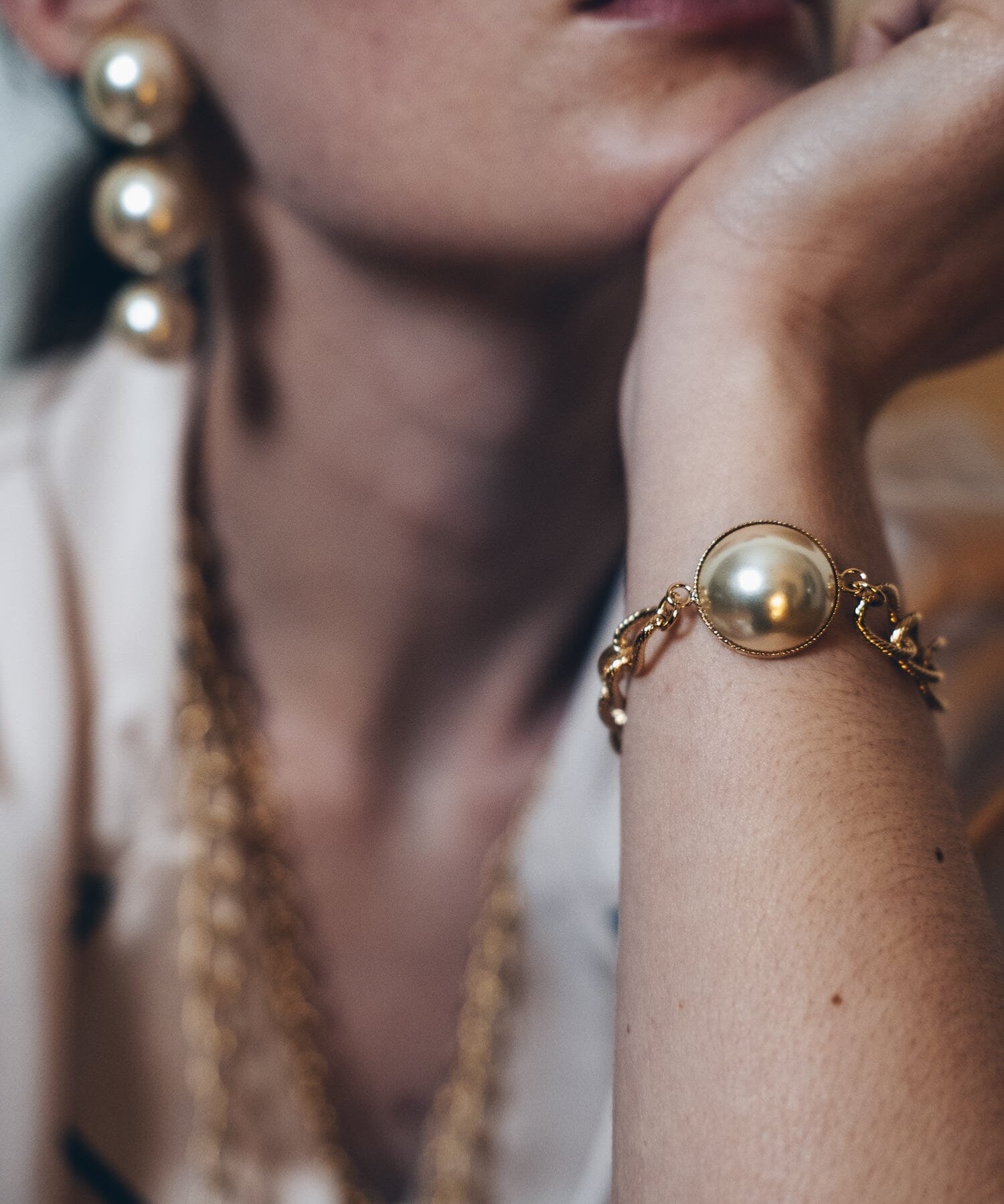Maxi Bracelet Nélya Or Perle Bracelets Monsieur Simone