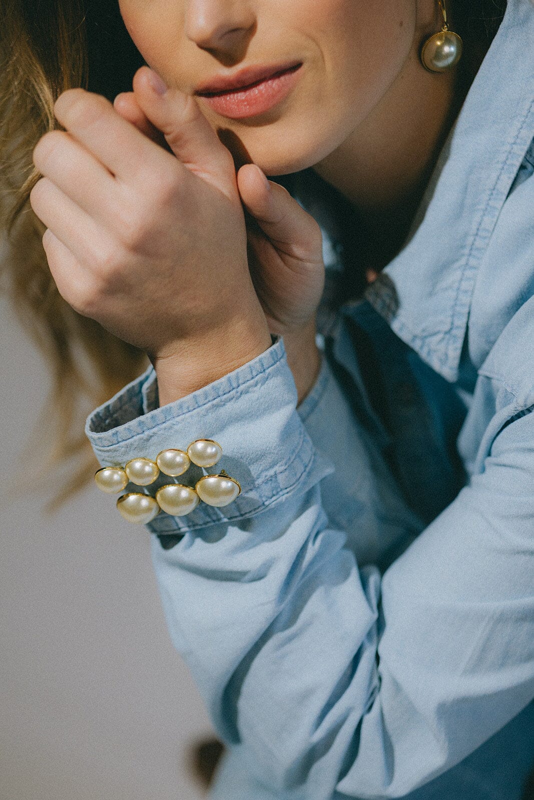 Maxi Broche Nélya Or Perles Accessoires Monsieur Simone