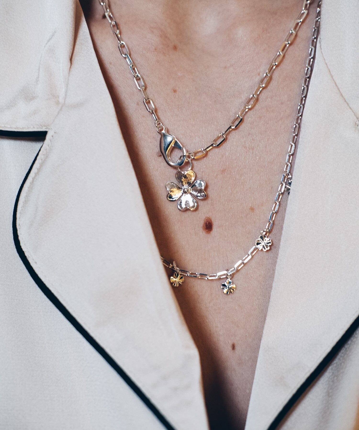 Maxi Collier Léon Argent Trèfle Colliers Monsieur Simone