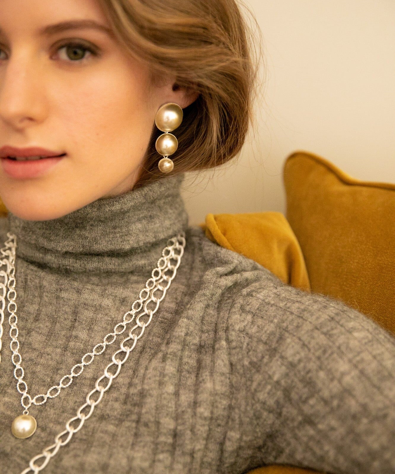 Maxi Collier Nélya Argent Perle Colliers Monsieur Simone