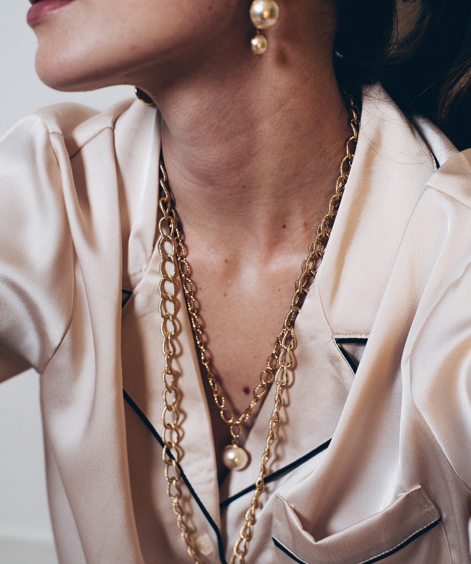 Maxi Collier Nélya Or Perle Colliers Monsieur Simone