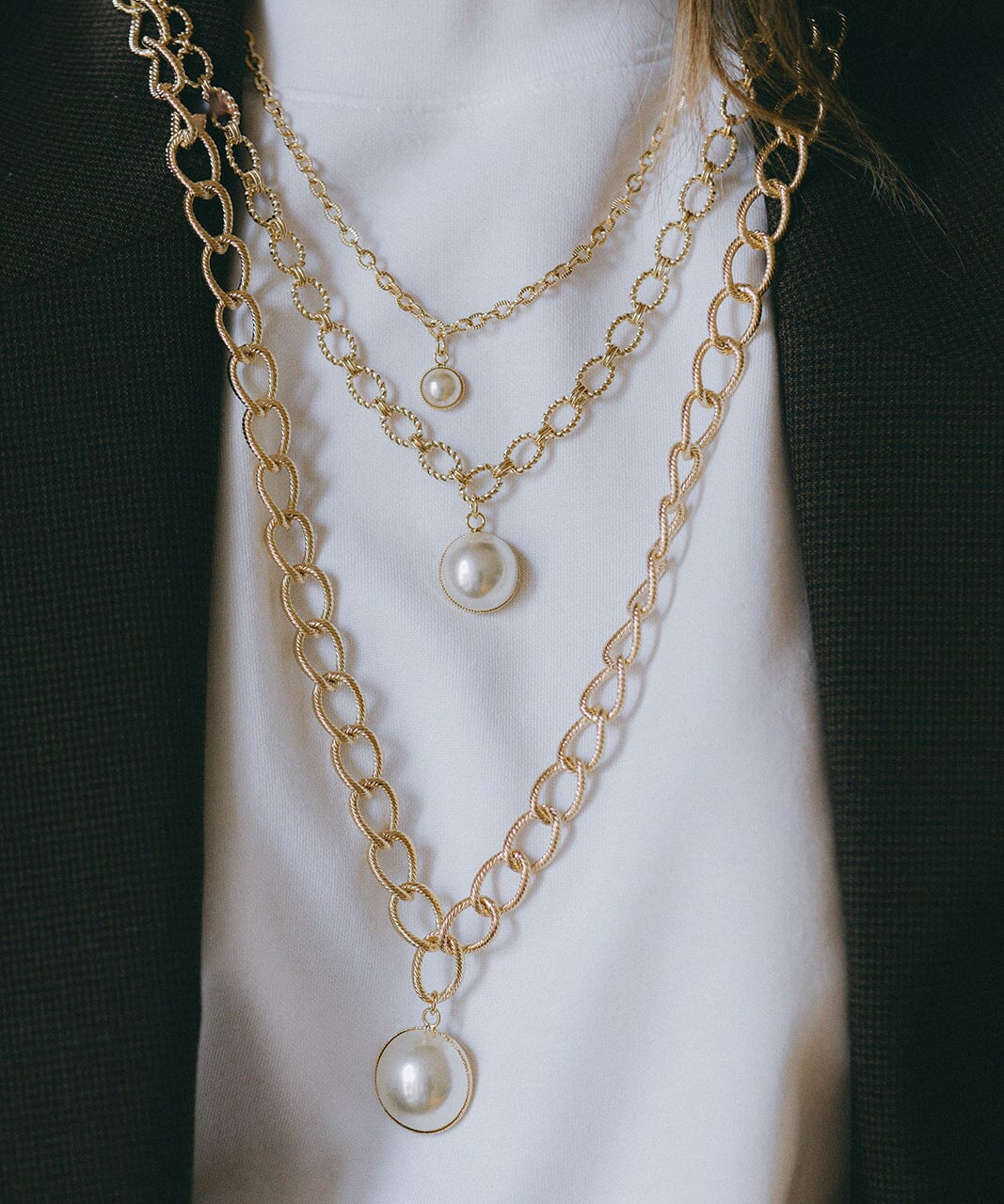Maxi Collier Nélya Or Perle Colliers Monsieur Simone