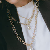 Maxi Collier Nélya Or Perle Colliers Monsieur Simone