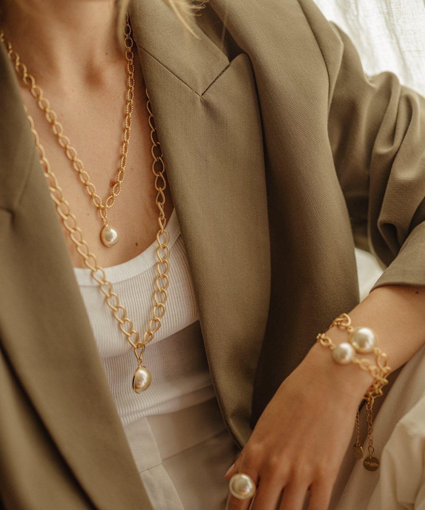 Maxi Collier Nélya Or Perle Colliers Monsieur Simone