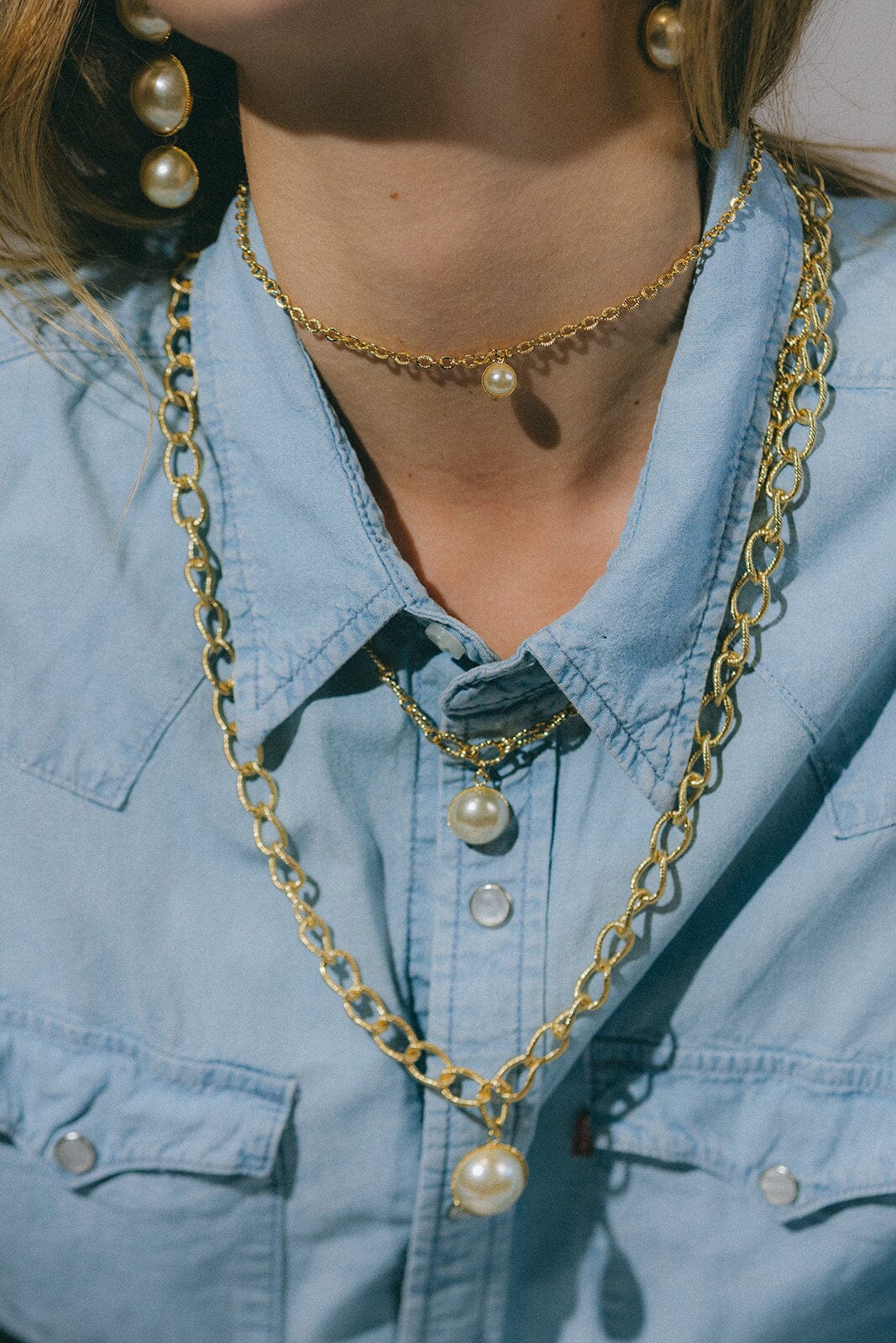 Maxi Collier Nélya Or Perle Colliers Monsieur Simone