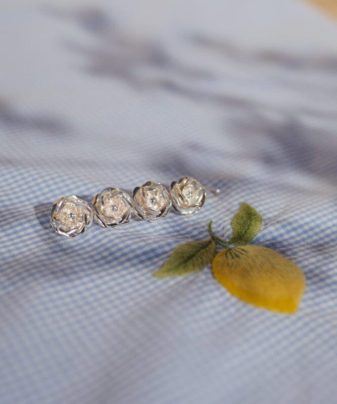 Mini Barrette Aglaé Argent Fleurs Accessoires Monsieur Simone