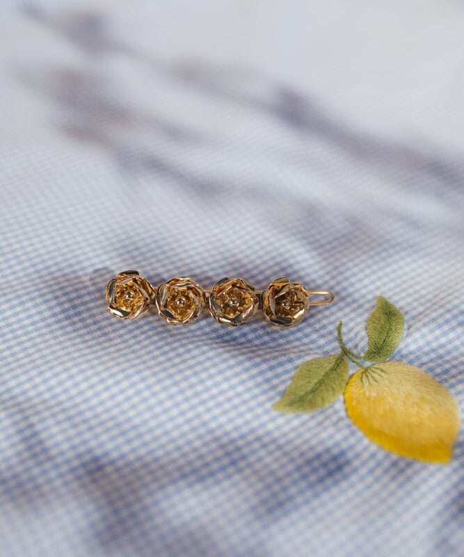 Mini Barrette Aglaé Or Fleurs Accessoires Monsieur Simone