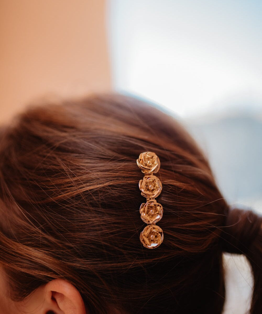 Mini Barrette Aglaé Or Fleurs Accessoires Monsieur Simone