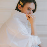 Mini Barrette Hestia Argent Ronds Martelés Accessoires Monsieur Simone