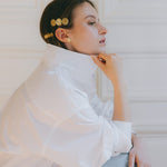 Mini Barrette Hestia Argent Ronds Martelés Accessoires Monsieur Simone