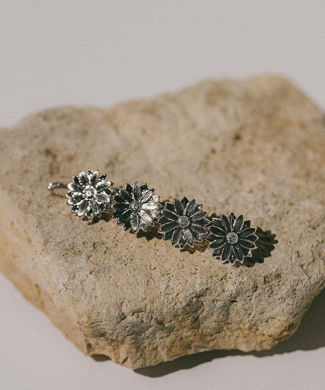 Mini Barrette Maïa Argent Fleurs Accessoires Monsieur Simone