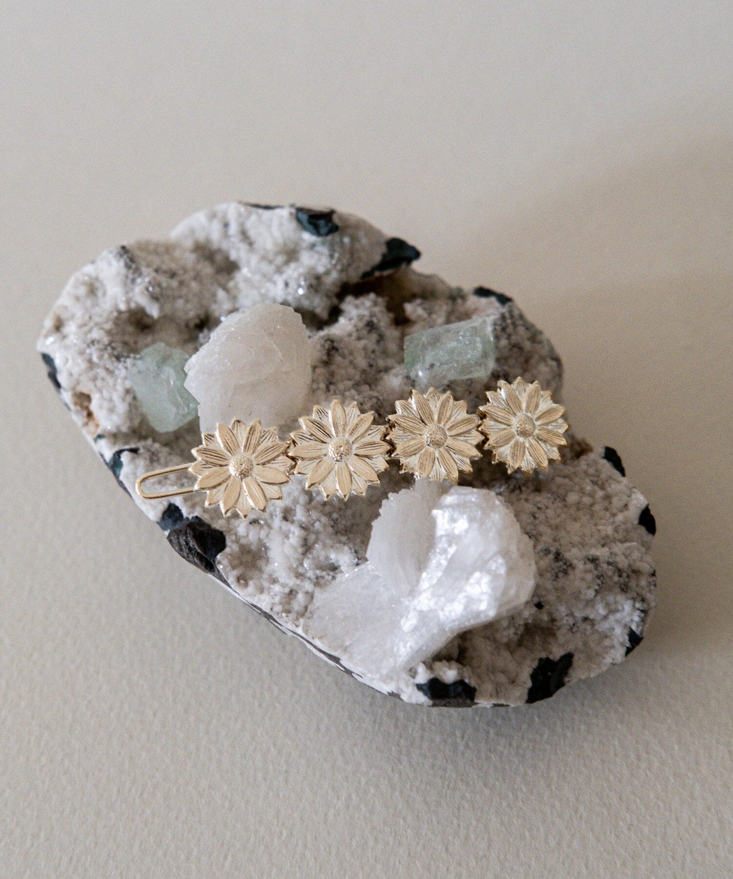 Mini Barrette Maïa Argent Fleurs Accessoires Monsieur Simone