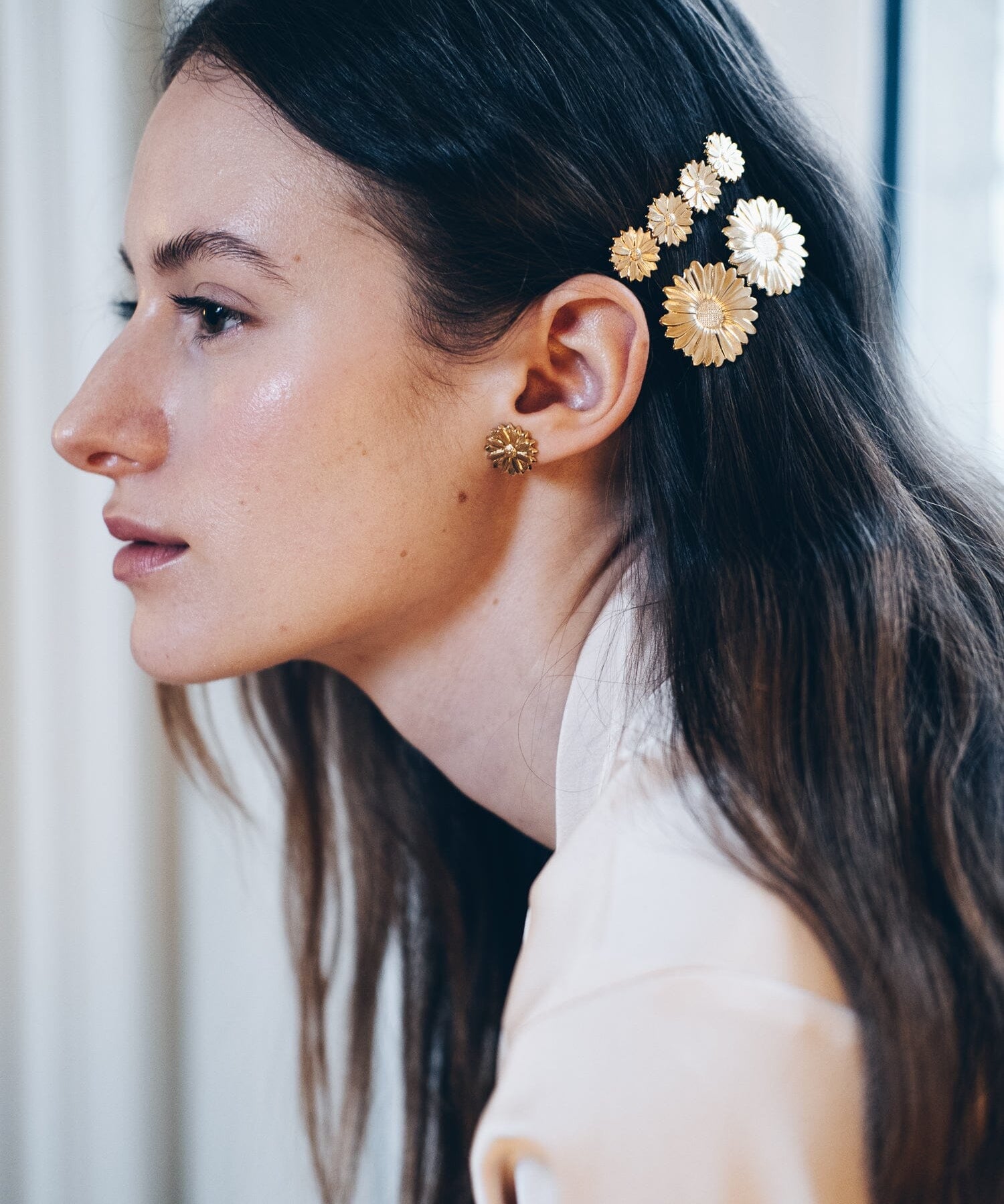 Mini Barrette Maïa Or Fleurs Accessoires Monsieur Simone