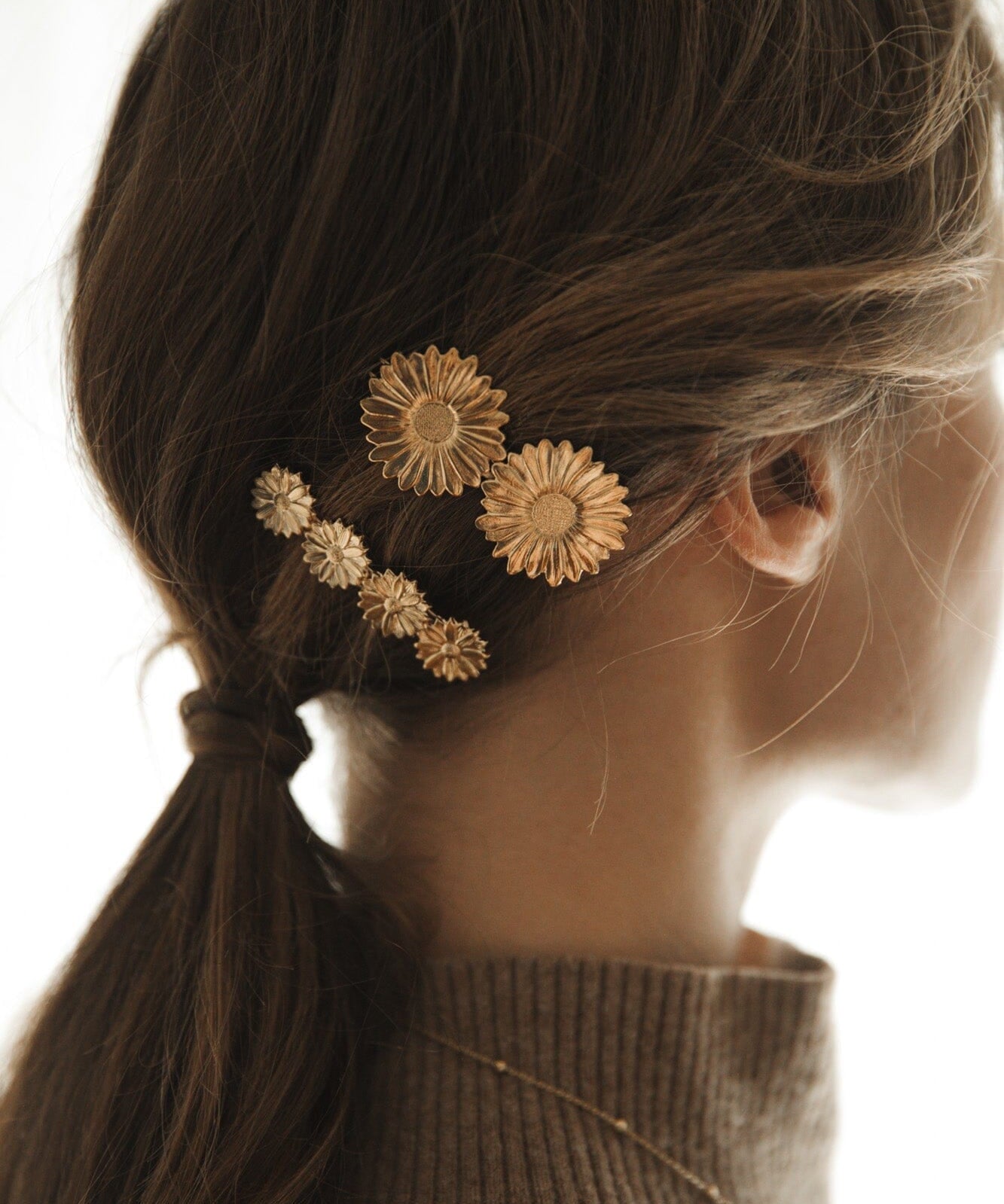 Mini Barrette Maïa Or Fleurs Accessoires Monsieur Simone