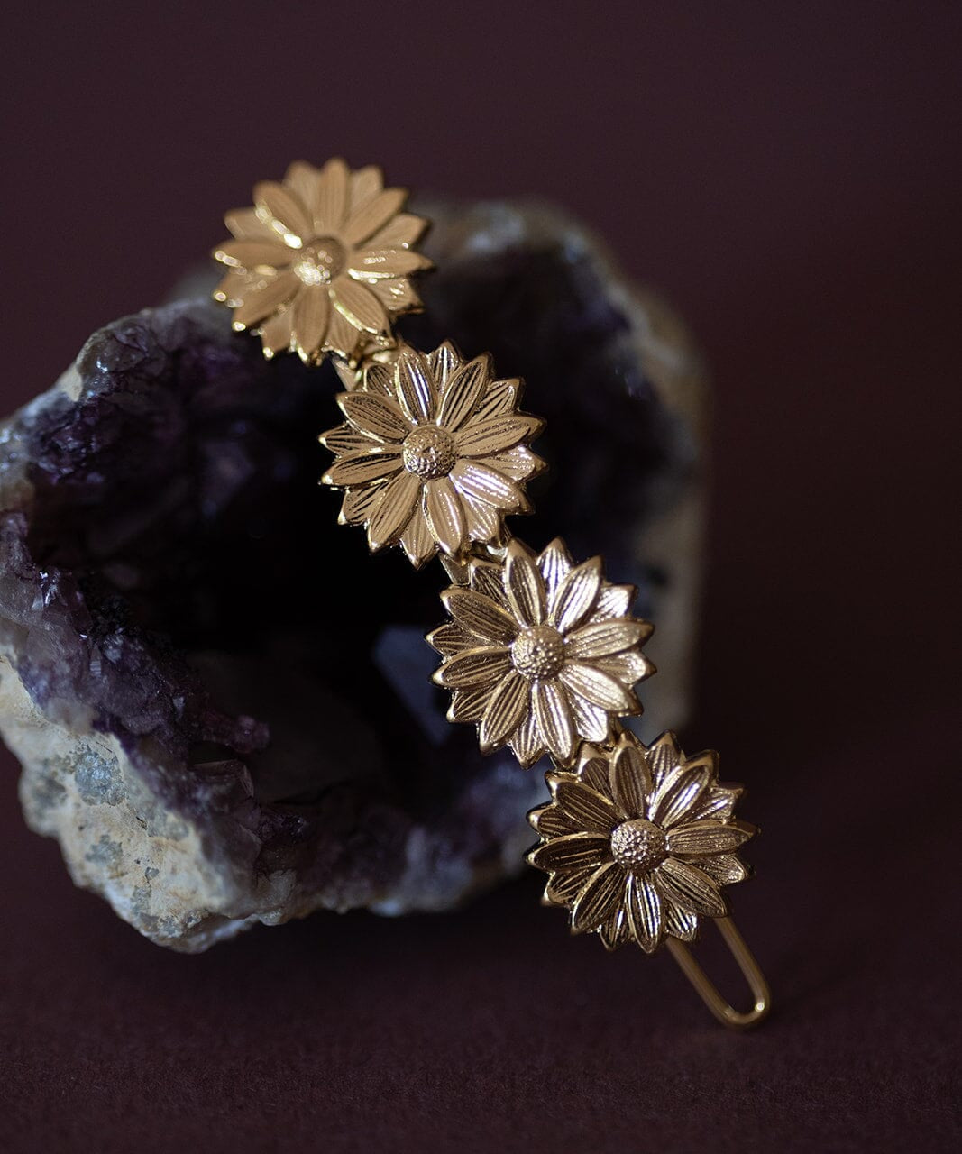 Mini Barrette Maïa Or Fleurs Accessoires Monsieur Simone