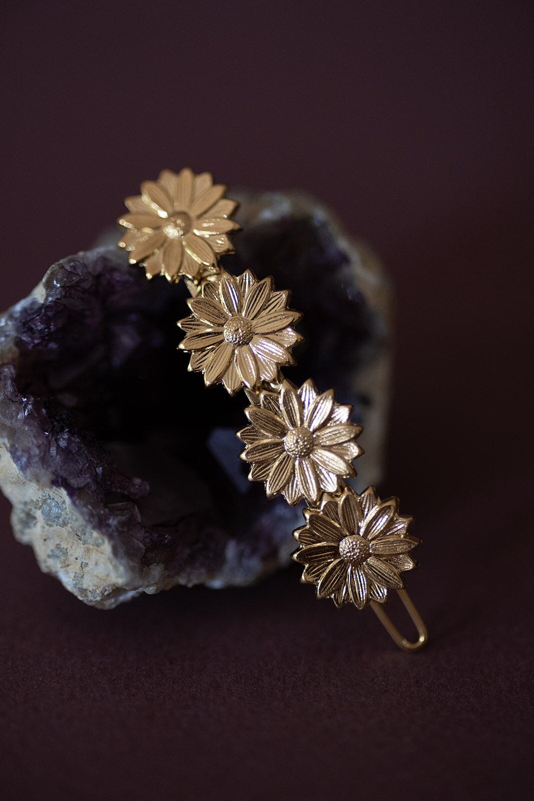 Mini Barrette Maïa Or Fleurs Accessoires Monsieur Simone