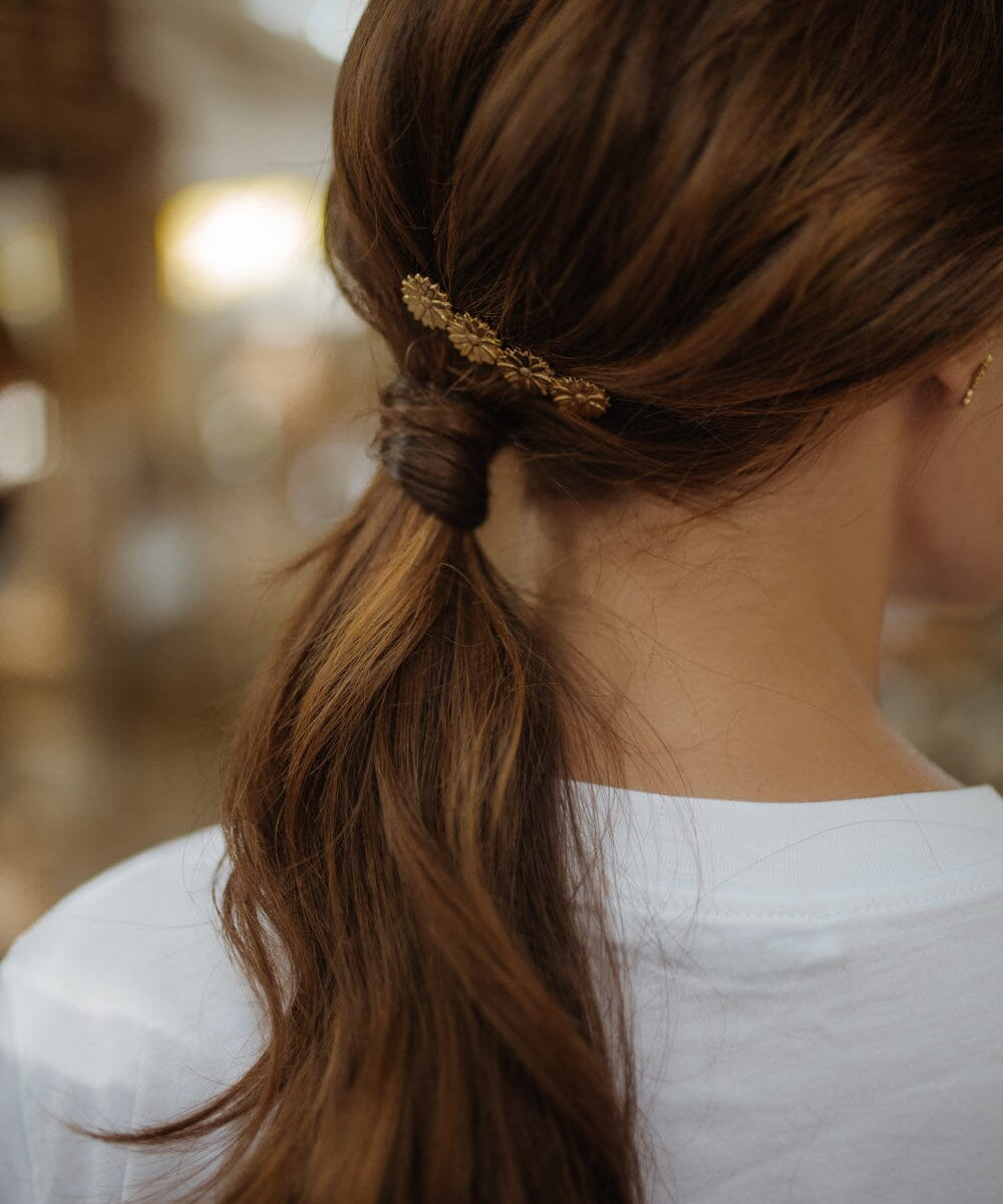 Mini Barrette Maïa Or Fleurs Accessoires Monsieur Simone