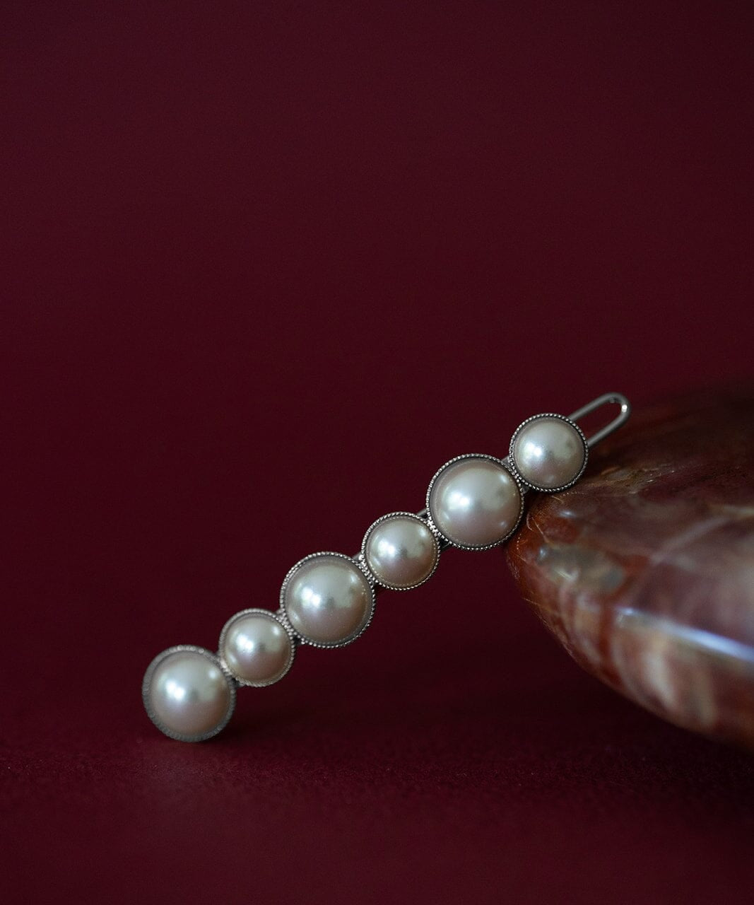 Mini Barrette Nélya Argent Perles Accessoires Monsieur Simone