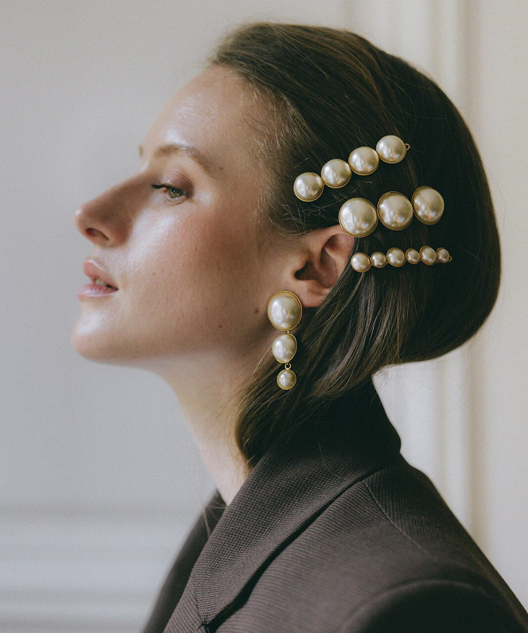 Mini Barrette Nélya Or Perles Accessoires Monsieur Simone