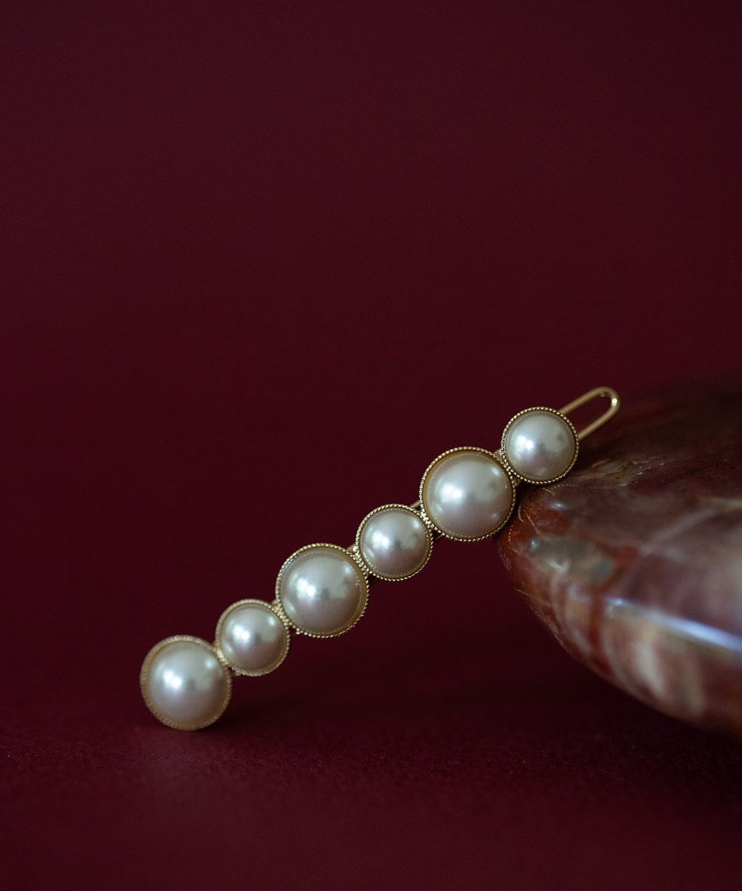 Mini Barrette Nélya Or Perles Accessoires Monsieur Simone