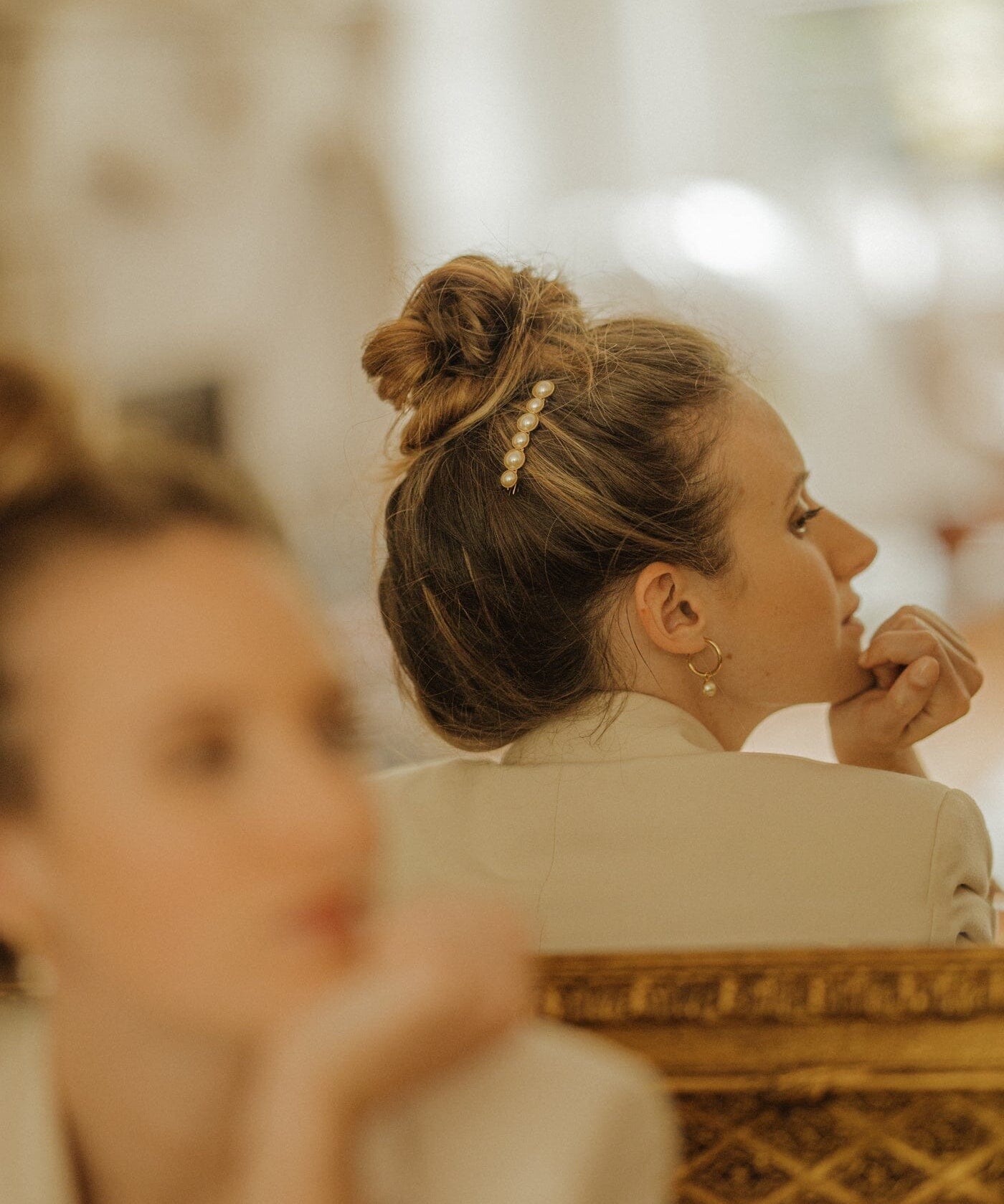 Mini Barrette Nélya Or Perles Accessoires Monsieur Simone