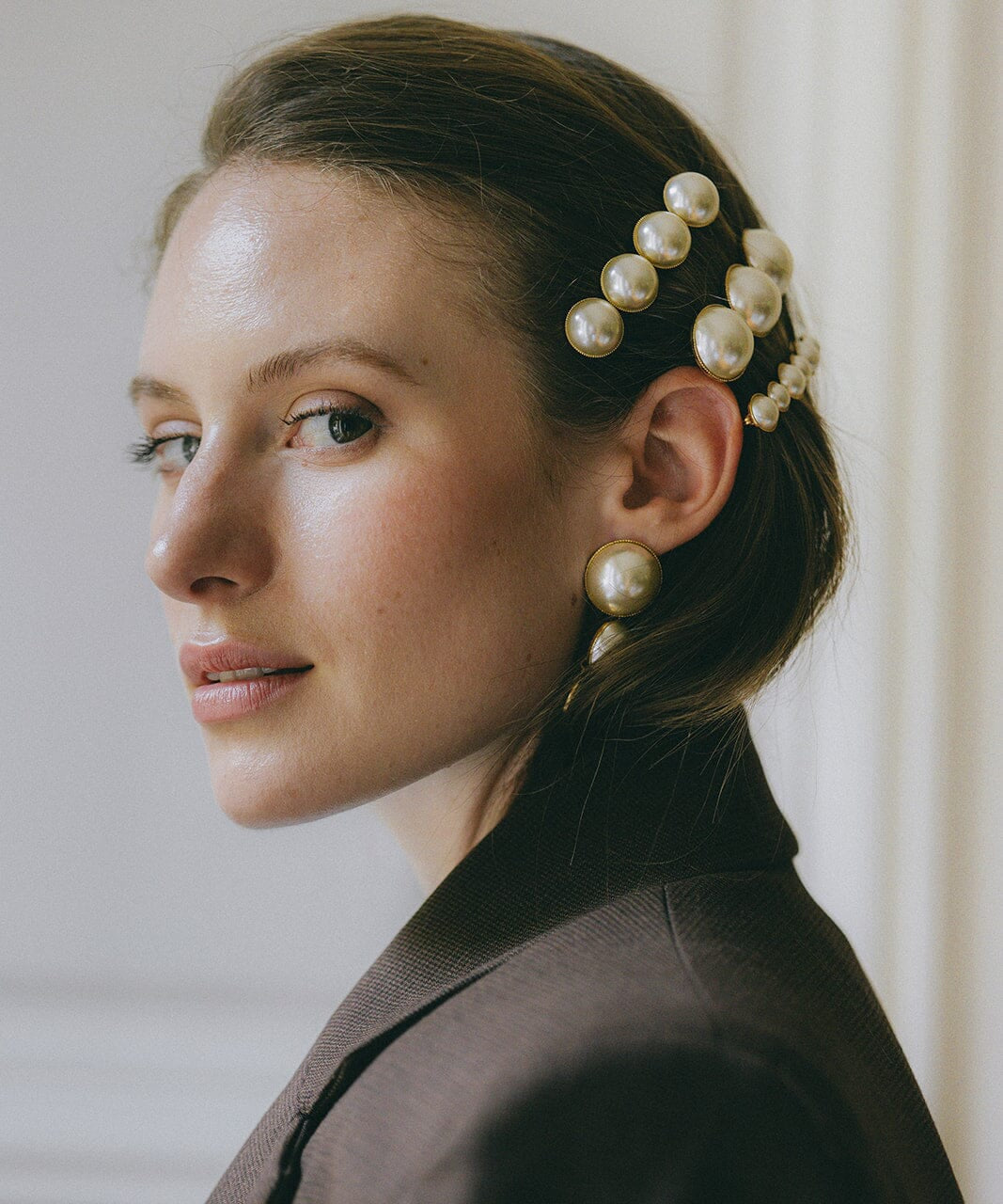 Mini Barrette Nélya Or Perles Accessoires Monsieur Simone