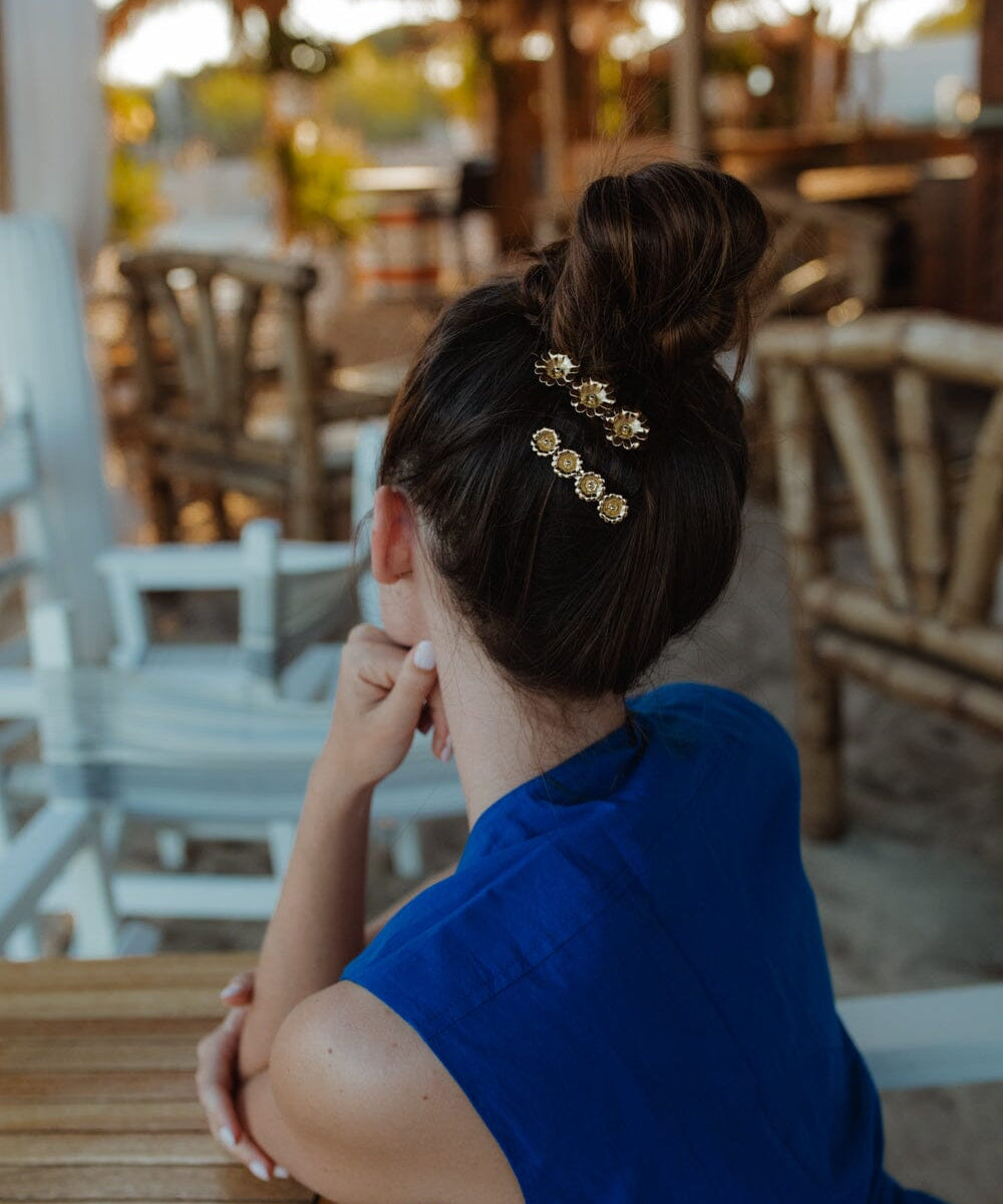 Mini Barrette Théia Or Fleurs Accessoires Monsieur Simone