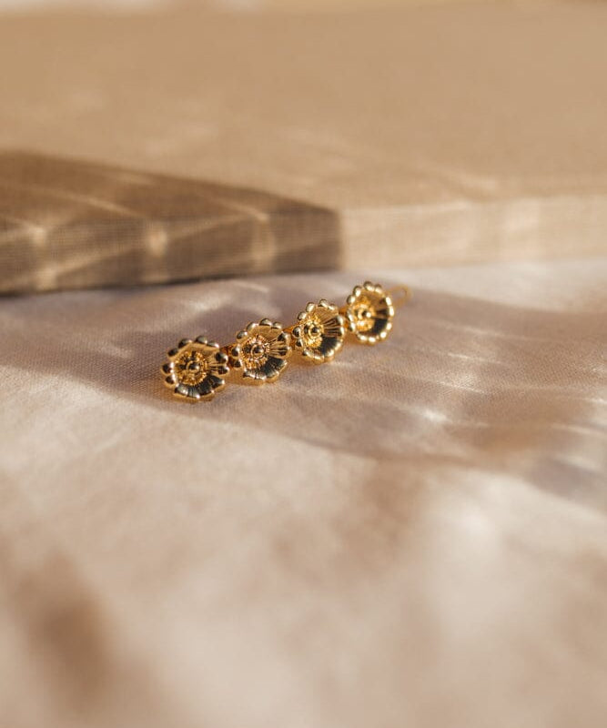 Mini Barrette Théia Or Fleurs Accessoires Monsieur Simone