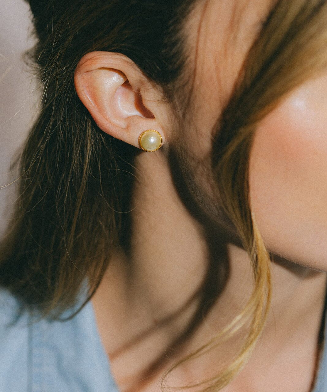 Mini Boucles d'Oreilles Puces Nélya Argent Perles Boucles d'oreilles Monsieur Simone